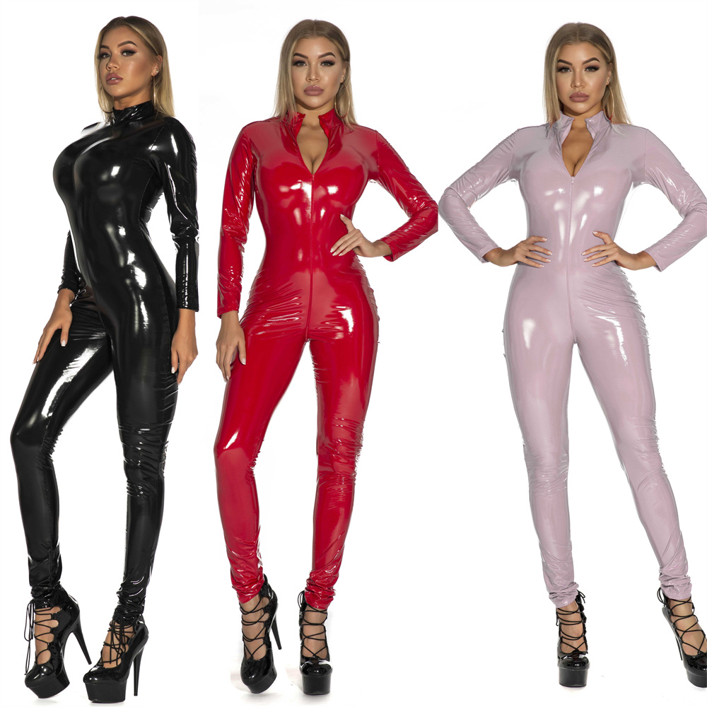 Sewing Latex - Femmes Sexy brillant PU Faux cuir